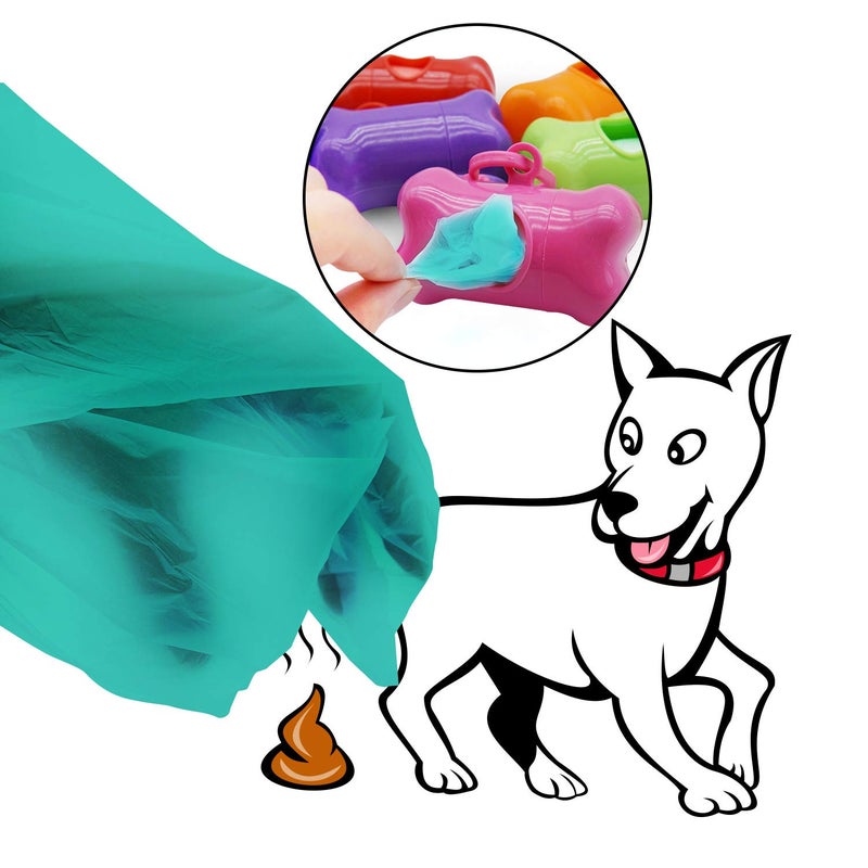 INNOLIFE Dog Poop Bag, Set of 6 Bone Shaped Dispensers + 90pcs Pet Waste Bags, Dog Waste Bags, Bulk Poop Bags on a roll, Clean up Poop Bag - Image 4